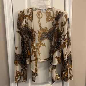 Fashion Nova. Elegant Sheer Animal Print sheer open top size medium